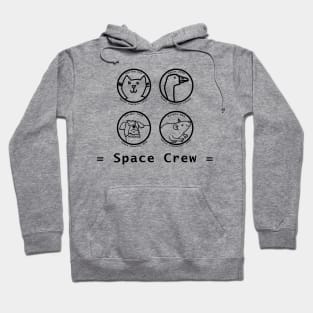 Space Crew 2420 Cat Goose Dog Rat Line Drawing Hoodie